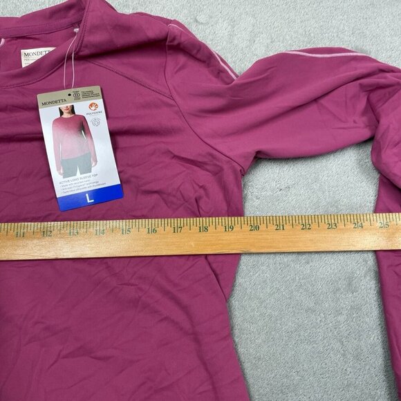 Mondetta Womens Active Long Sleeve Top L Recycled Nylon &  Elastane NWT 6460 - Picture 7 of 8
